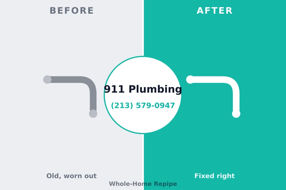 Before and after: plumbing repair Walnut Grove, GA